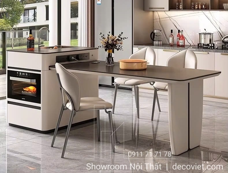 bàn ăn kết hợp bàn đảo bếp đẹp