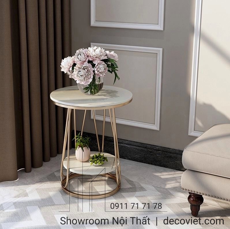 Bàn Decor Mặt Đá 1235S không chỉ đẹp mắt với thiết kế tối giản, mặt đá tròn sang trọng mà còn cực kỳ tiện dụng