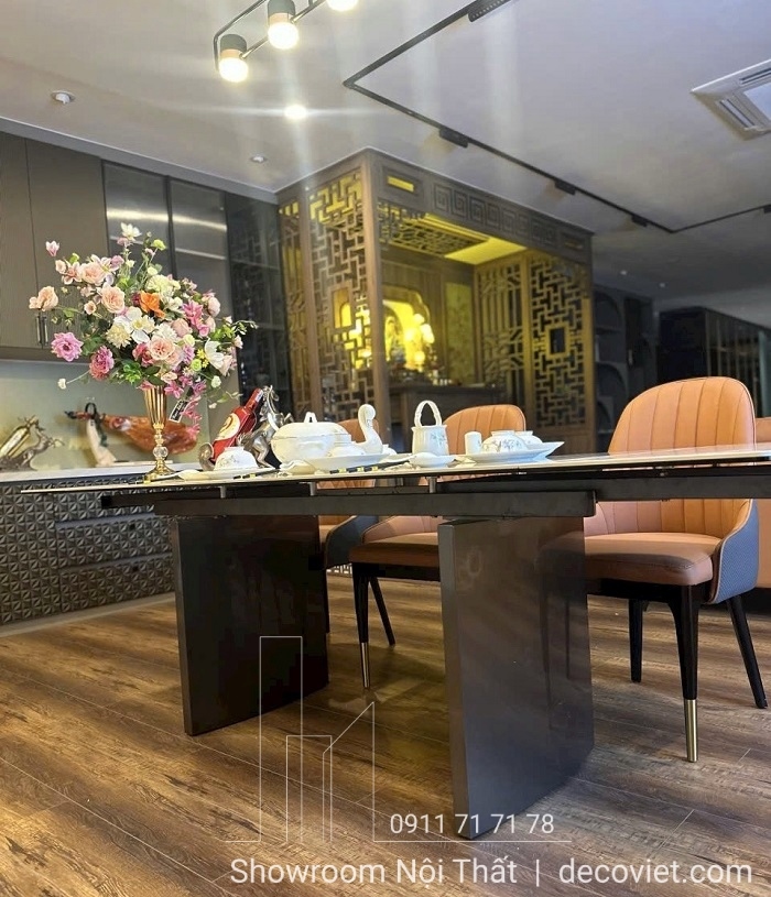 bàn ăn 6 ghế mặt đá