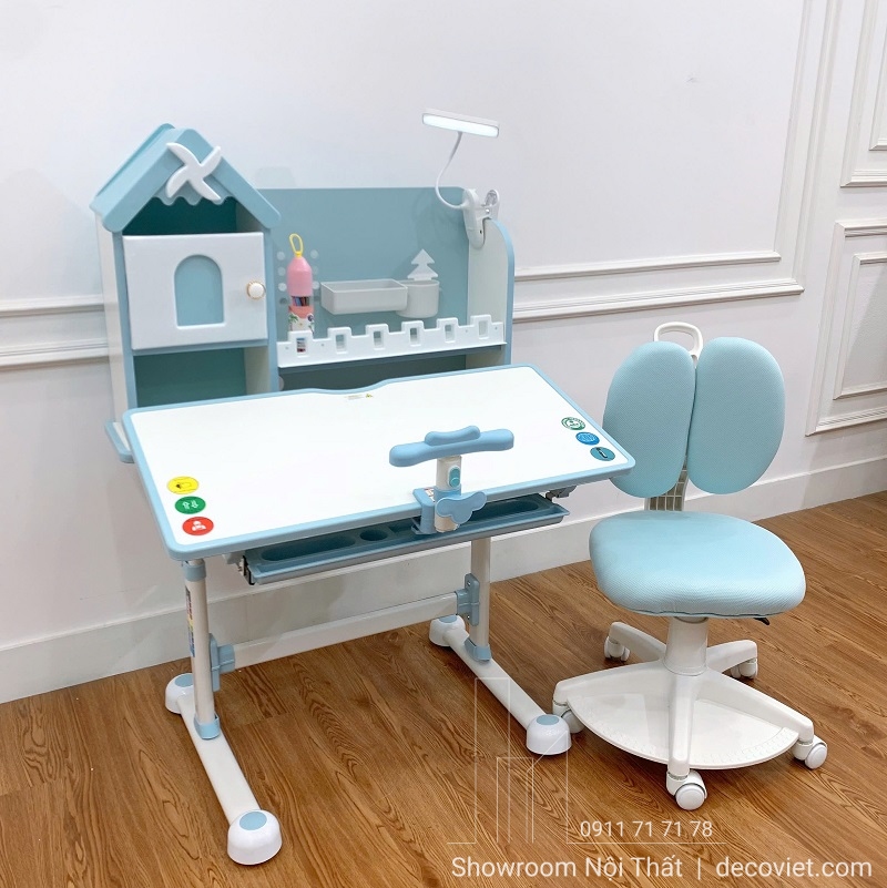 bàn ngồi học sinh màu xanh hiện đại