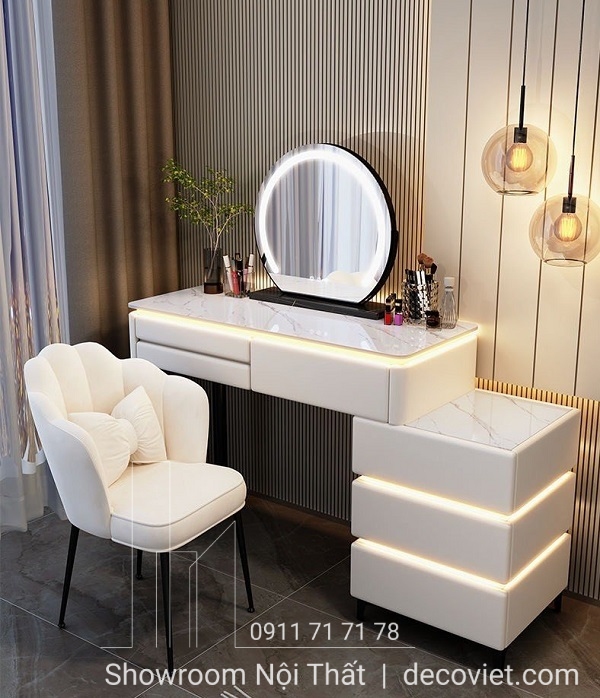 Bàn trang điểm hiện đại có đèn LED chạy viền sang trọng