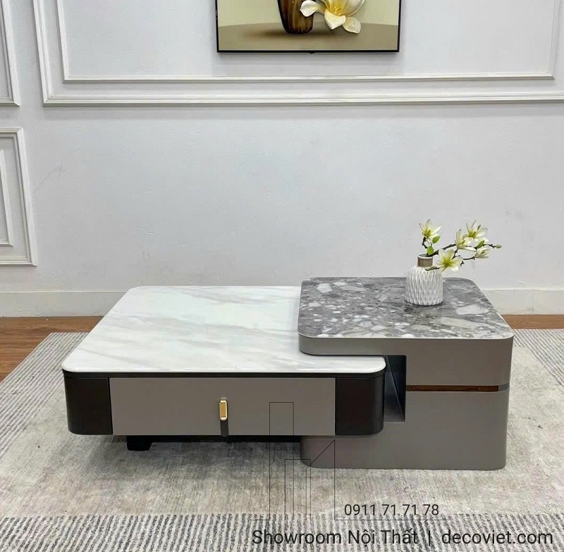 Bàn sofa mặt đá cao cấp thiết kế vuông vắn sang trọng