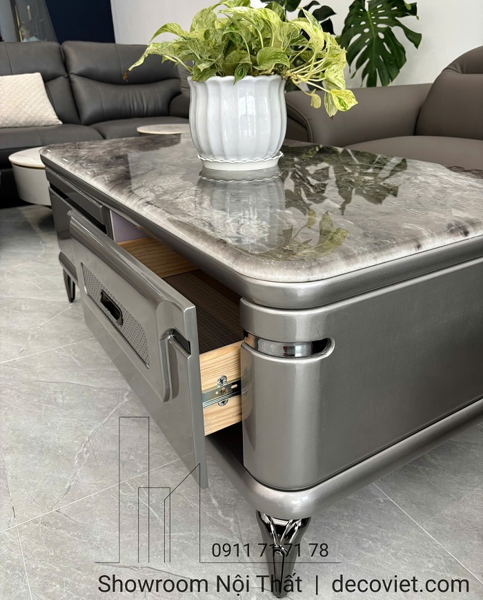 bàn sofa đẹp chất liệu đá cao cấp chống thấm ố kiểu dáng chắc chắn