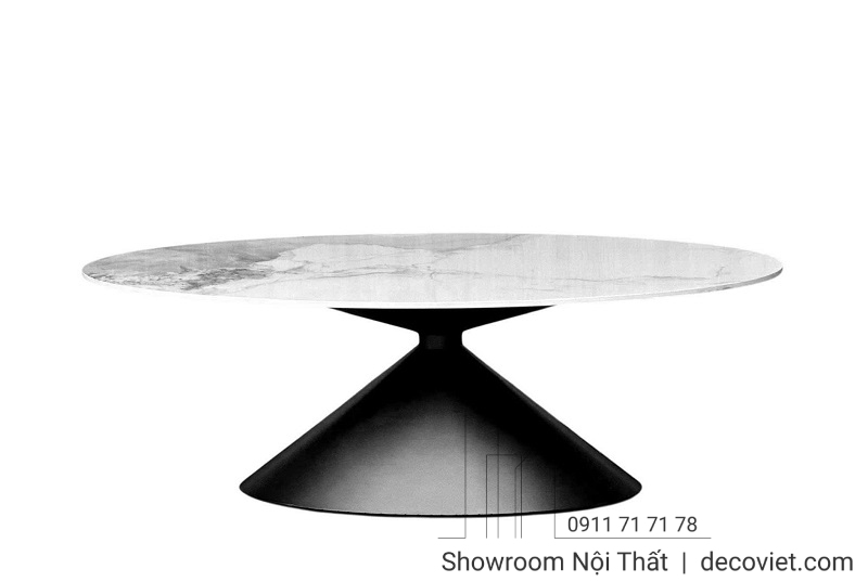 Bàn sofa mặt đá oval cao cấp cho phòng khách hiện đại