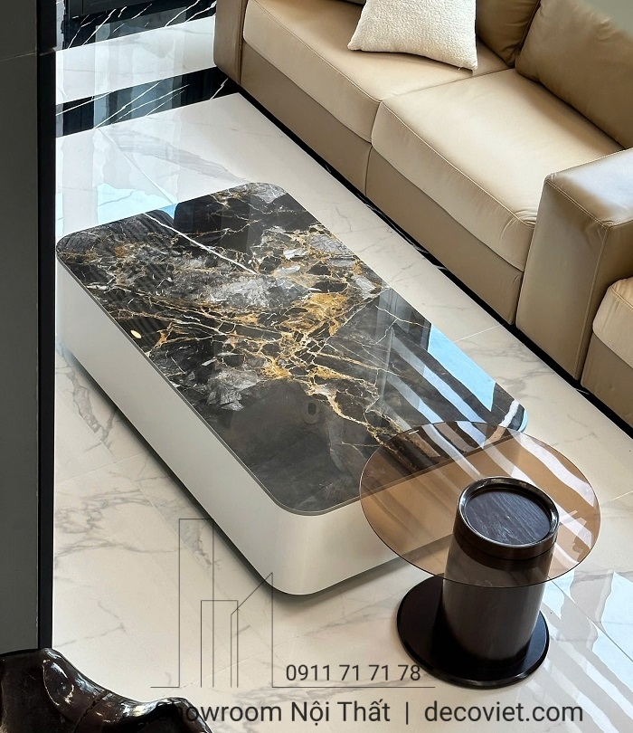 bàn sofa mặt đá hiện đại