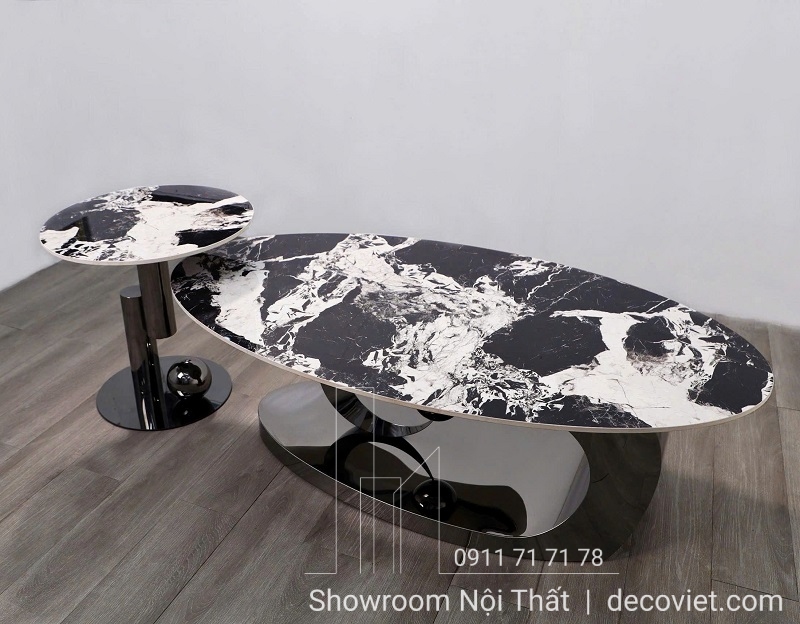 Bộ bàn sofa nghệ thuật với thiết kế oval độc đáo