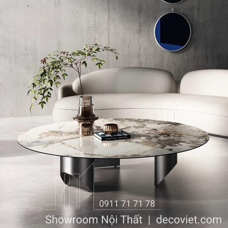bàn sofa tròn mặt đá hiện đại