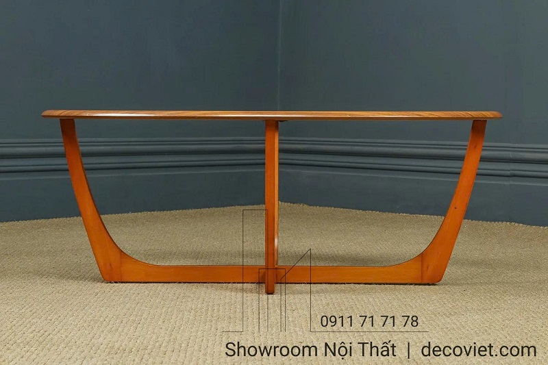 Mẫu bàn sofa mặt kính hình oval cho không gian hiện đại