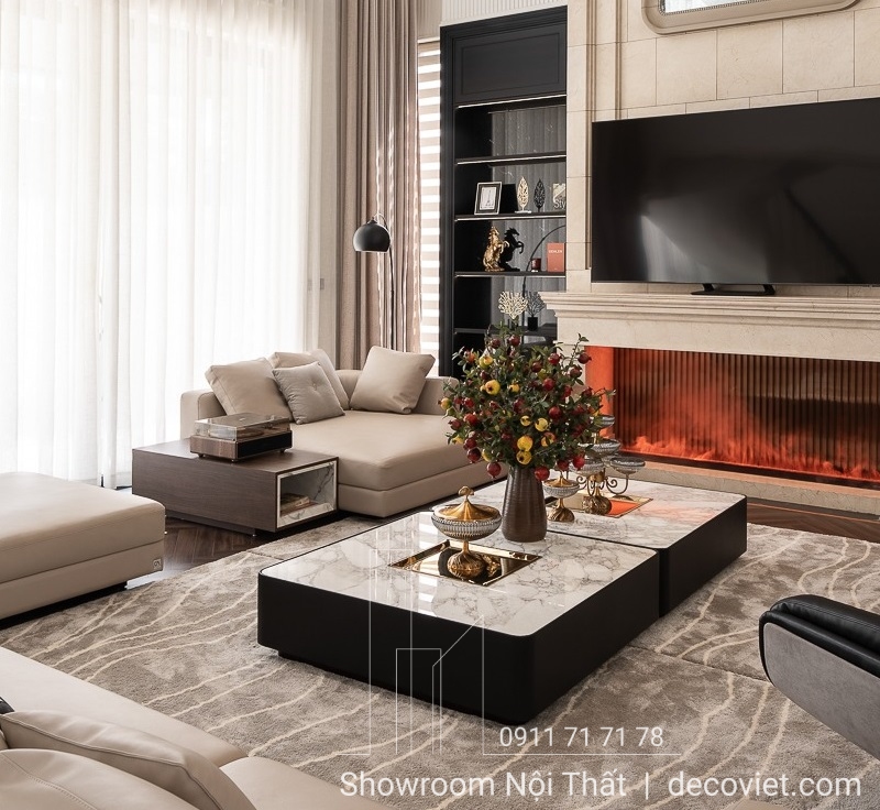 bàn trà đôi mặt đá cao cấp