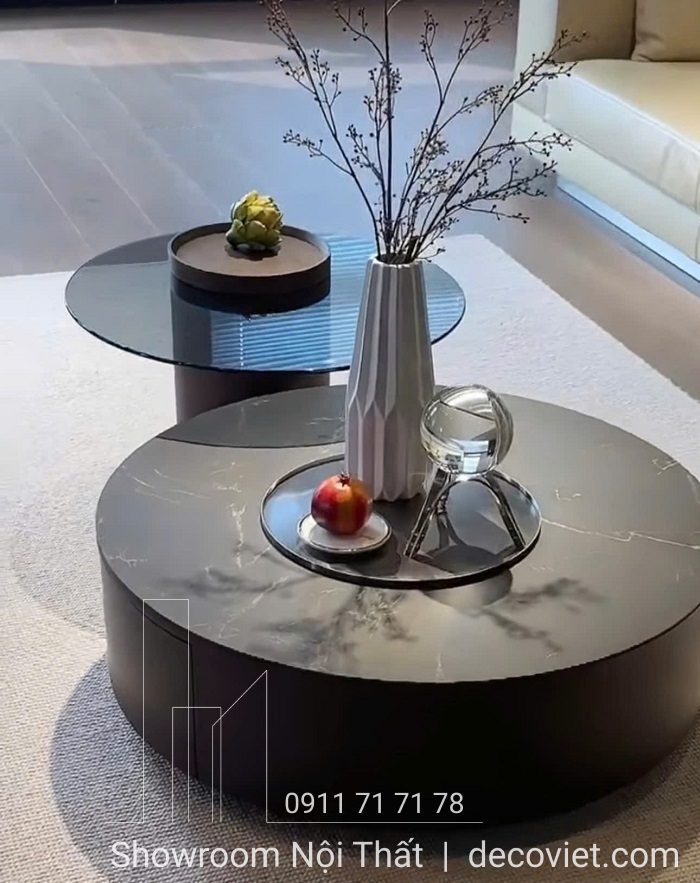 bàn trà đôi tròn