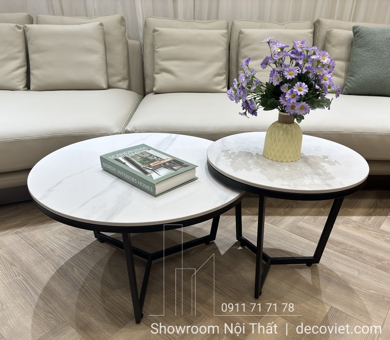 bàn trà đôi tròn hiện đại