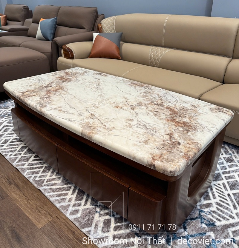 Bàn trà nhập khẩu cao cấp mặt đá tự nhiên sang trọng
