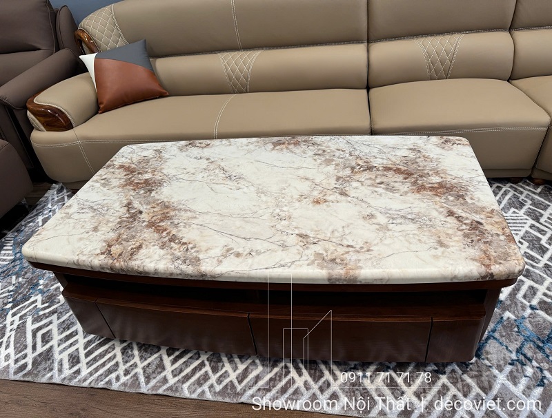 Bàn trà gỗ mặt đá sang trọng cho căn hộ và biệt thự