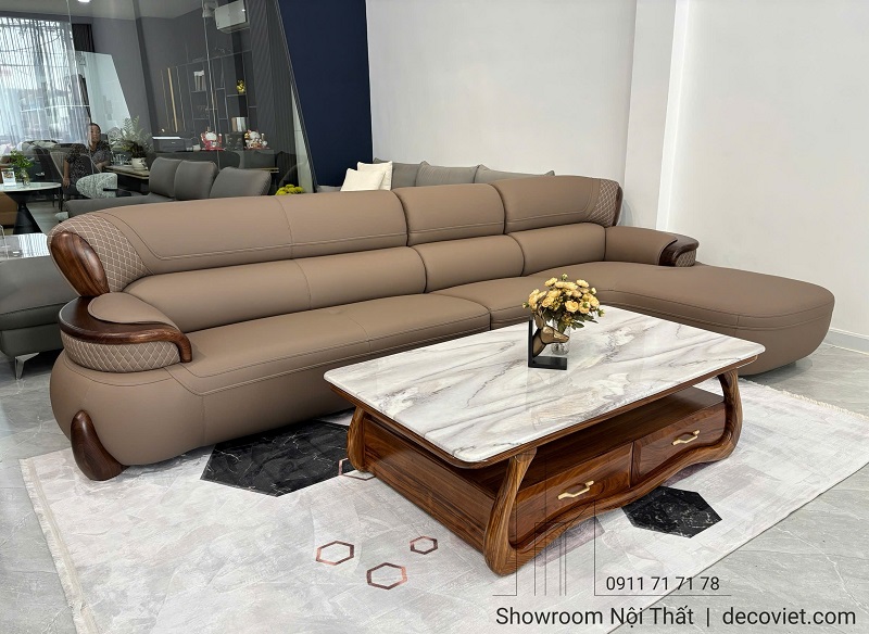 Bộ bàn ghế sofa gỗ tự nhiên thiết kế tinh tế nâng tầm phòng khách