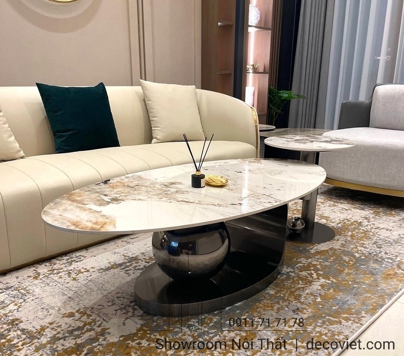bàn trà mặt đá phòng khách