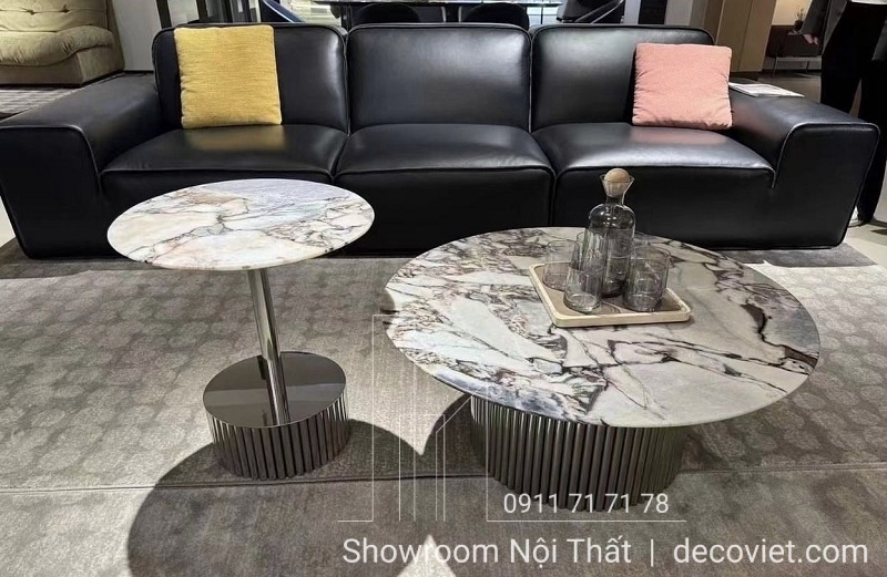bàn trà đôi mặt đá nhập khẩu
