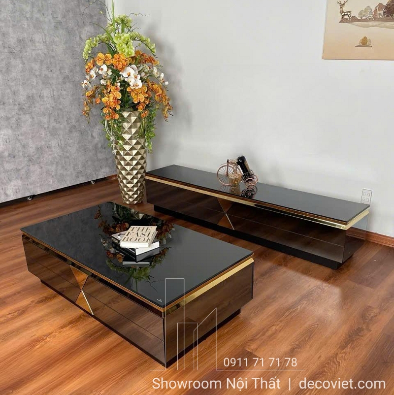 set bàn trà kệ tivi cao cấp