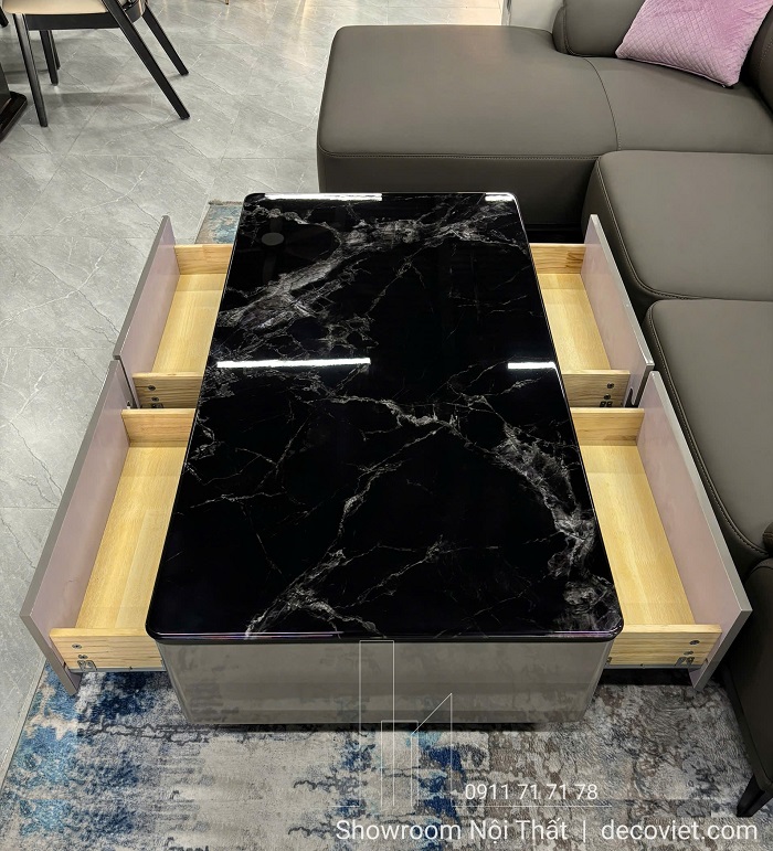 bàn sofa cao cấp 474S thiết kế chữ nhật gọn gàng, có hộc kéo