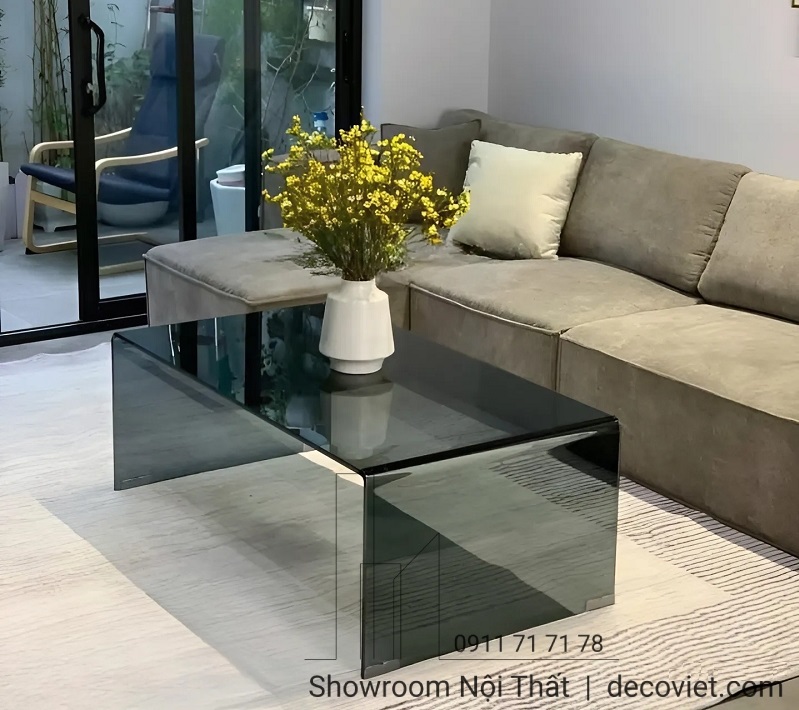 bàn trà mặt kính hiện đại