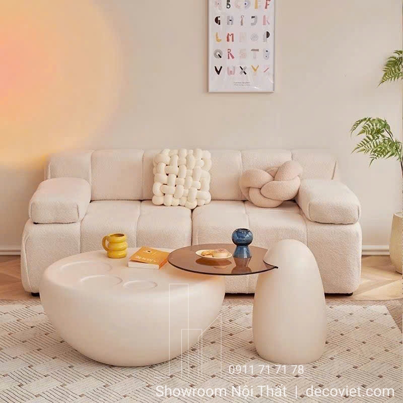 bàn trà tròn phòng khách
