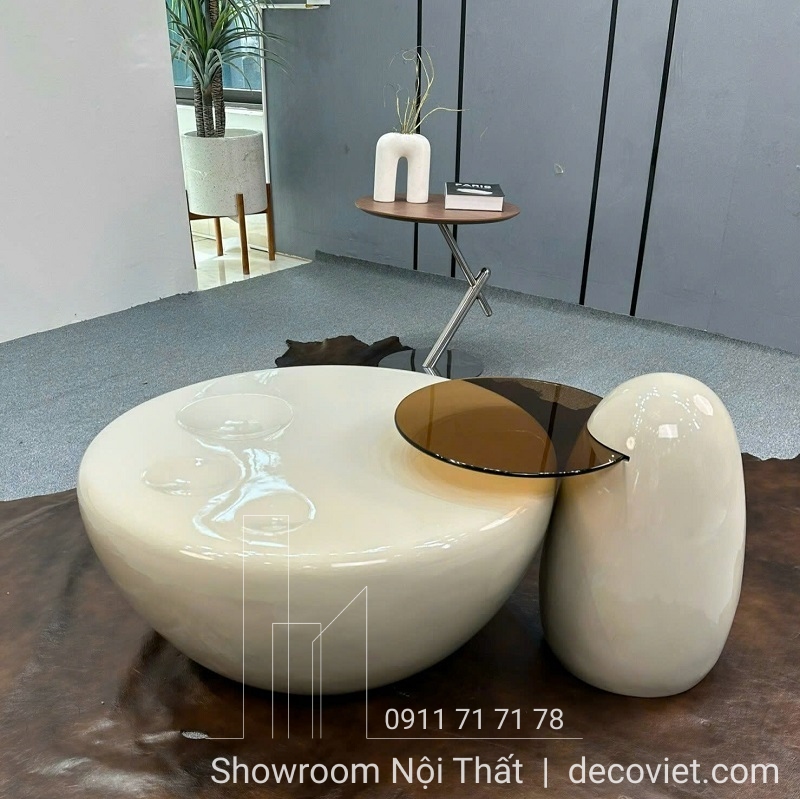 bàn trà tròn đôi