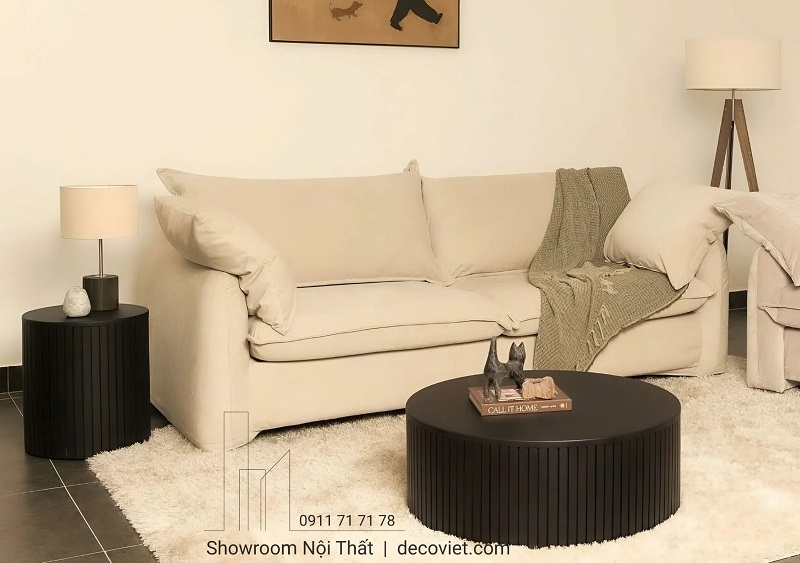 bàn trà gỗ tròn phong cách vintage hiện đại, thiết kế tinh tế cho phòng khách sang trọng