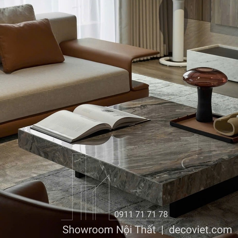 bàn trà vuông mặt đá