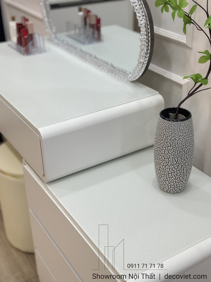 Bàn phấn trang điểm 158S mặt bàn nhựa giả kính dễ vệ sinh, chống bám bụi