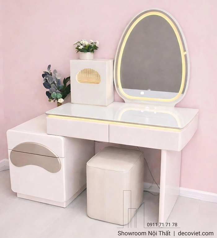 Bàn trang điểm hiện đại 180S thiết kế đẹp, gọn gàng, có gương LED tiện lợi