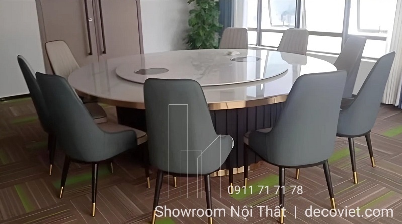 bàn ăn tròn 20 người mặt đá