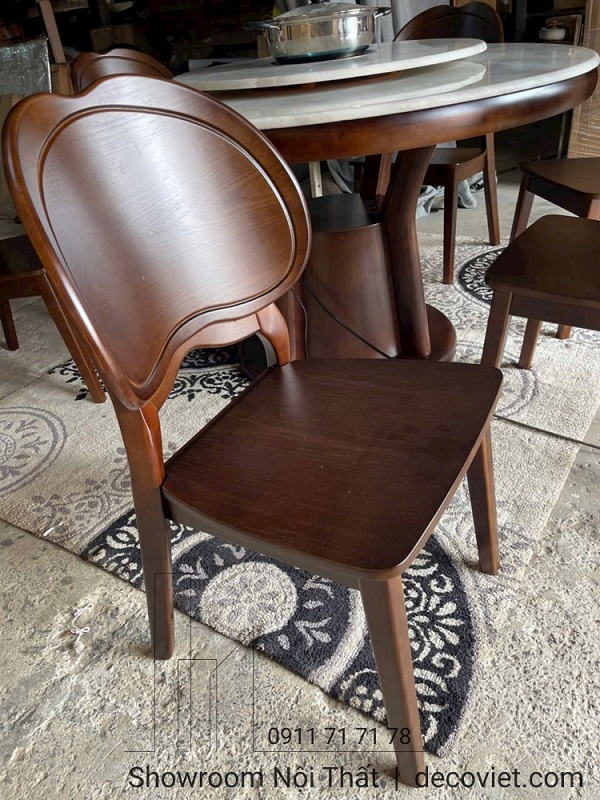 Ghế gỗ cao cấp thiết kế cong lưng cho bộ bàn ăn 6 ghế