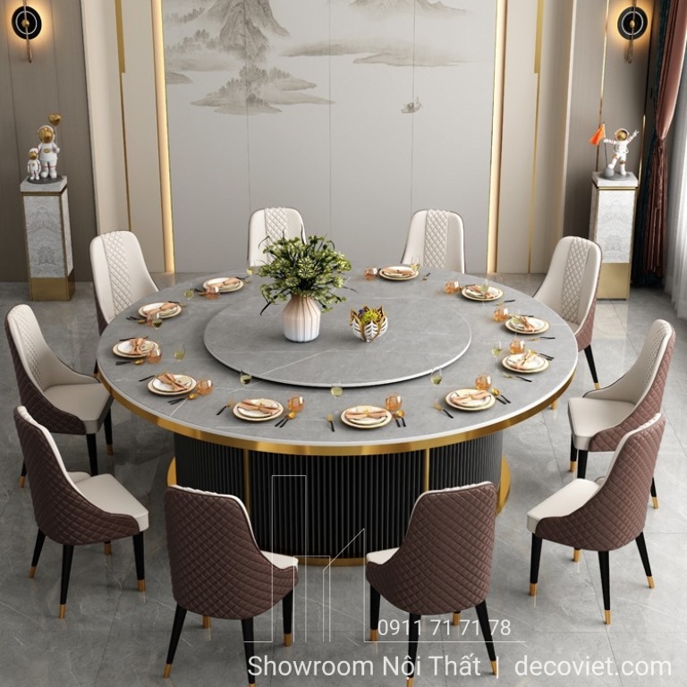 bàn ăn tròn 10 ghế cao cấp