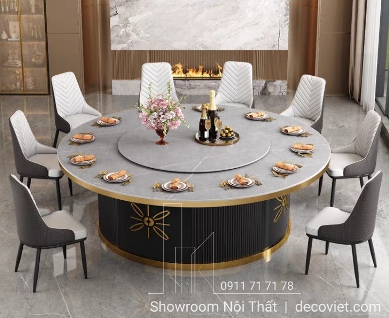 bàn xoay tròn 10 ghế cao cấp