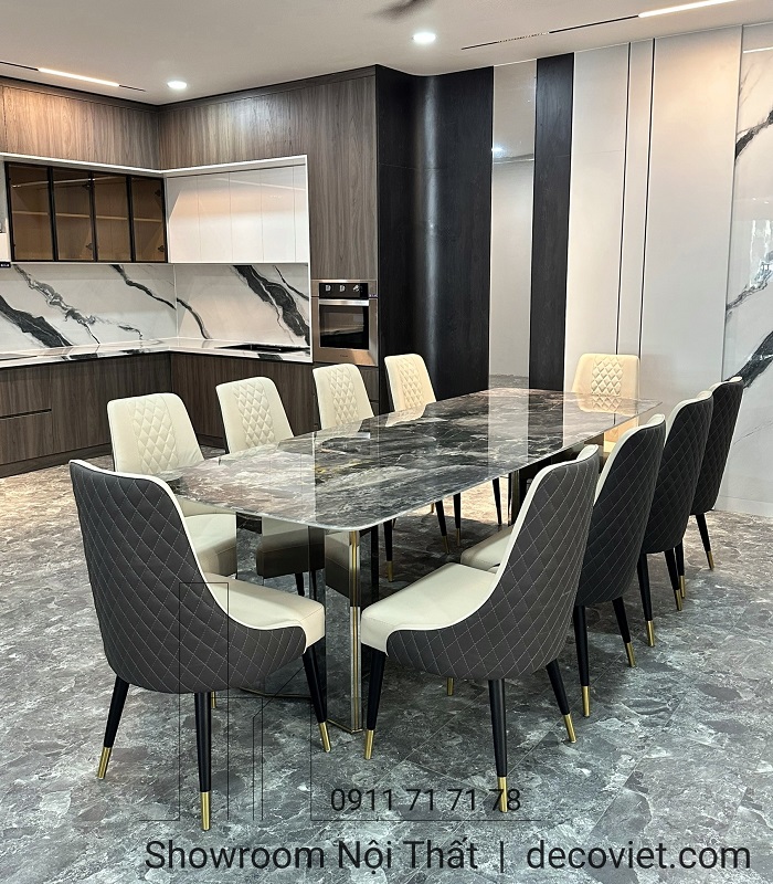 bộ bàn ăn 10 ghế hiện đại
