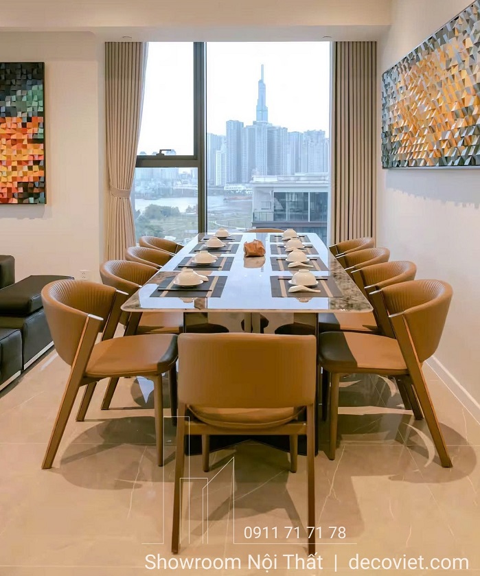 Bàn ăn 10 ghế đẹp hiện đại sang trọng tại showroom DecoViet