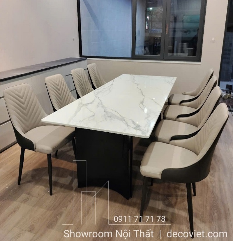 bộ bàn ăn 12 ghế mặt đá cao cấp