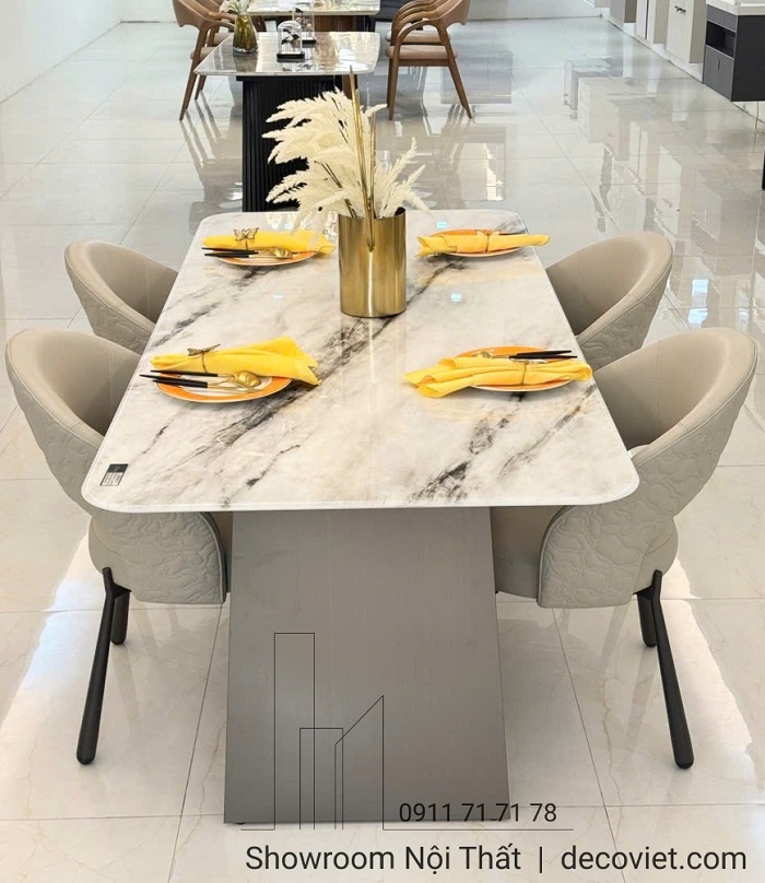 Bộ bàn ăn 8 ghế phong cách tối giản, sang trọng