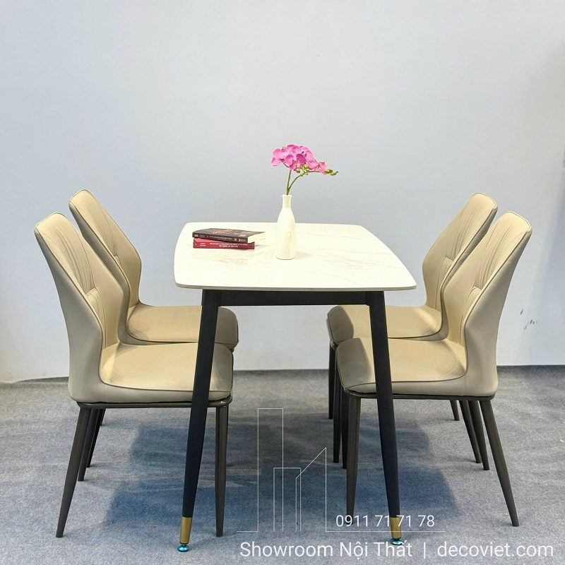 Bộ bàn ăn 4 ghế 1m2 cho căn hộ diện tích nhỏ, thiết kế hiện đại, tiện lợi