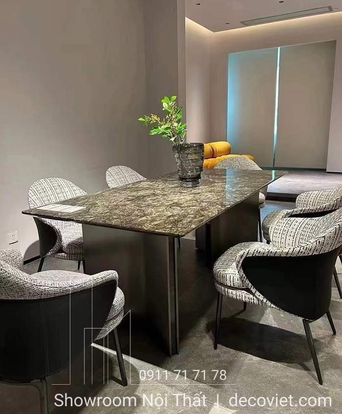 bàn ăn 6 ghế mặt đá nhập khẩu