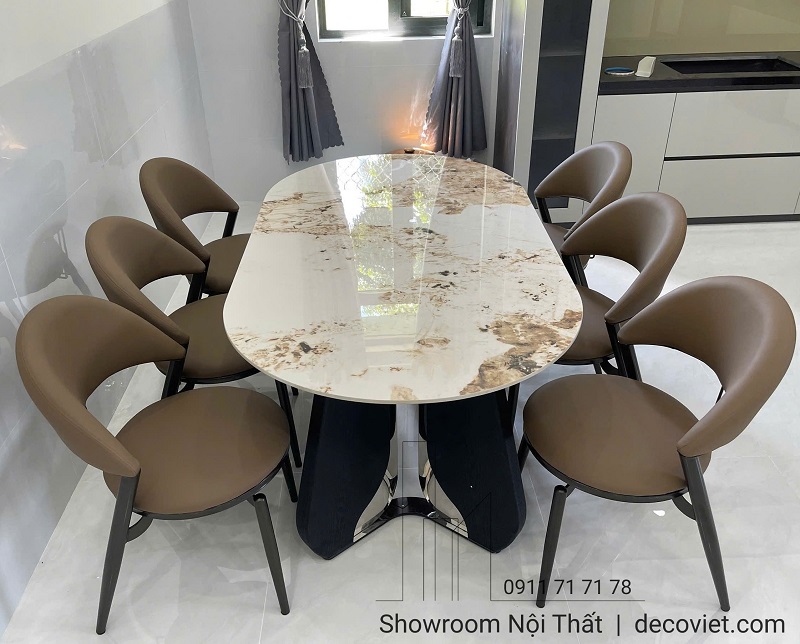 Bộ bàn ăn 6 ghế mặt đá sang trọng tại DecoViet