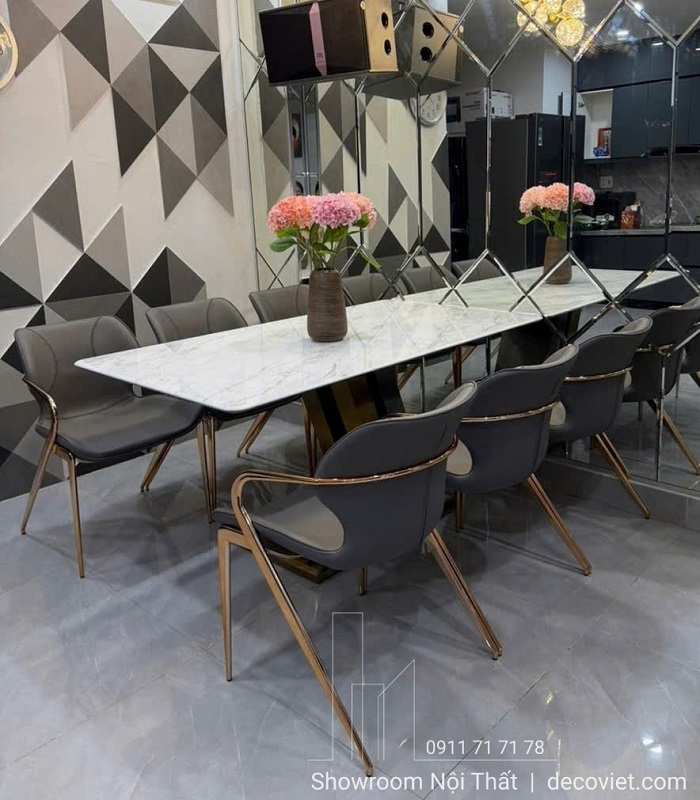 Bàn ăn mặt đá 6 ghế 2850S đẹp sang trọng
