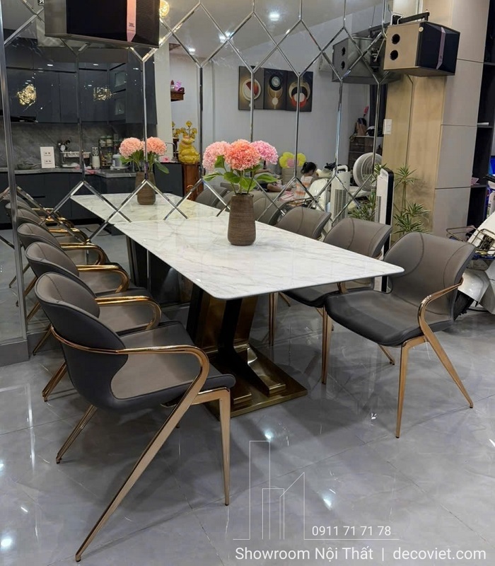 Bộ bàn ăn 6 ghế mặt đá 2850S thiết kế hiện đại