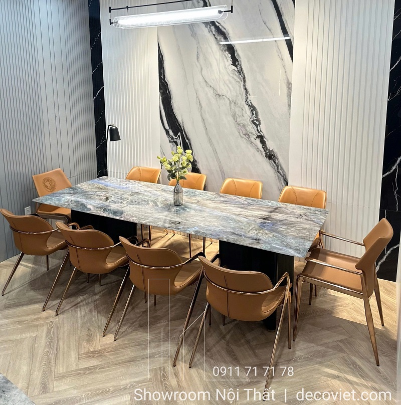 Bộ bàn ghế ăn 8-10 chỗ ngồi sang trọng phong cách luxury