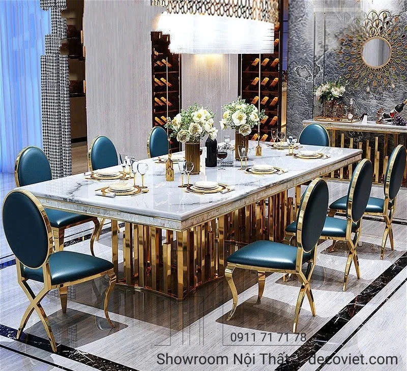 bàn ăn tân cổ điển 8 ghế