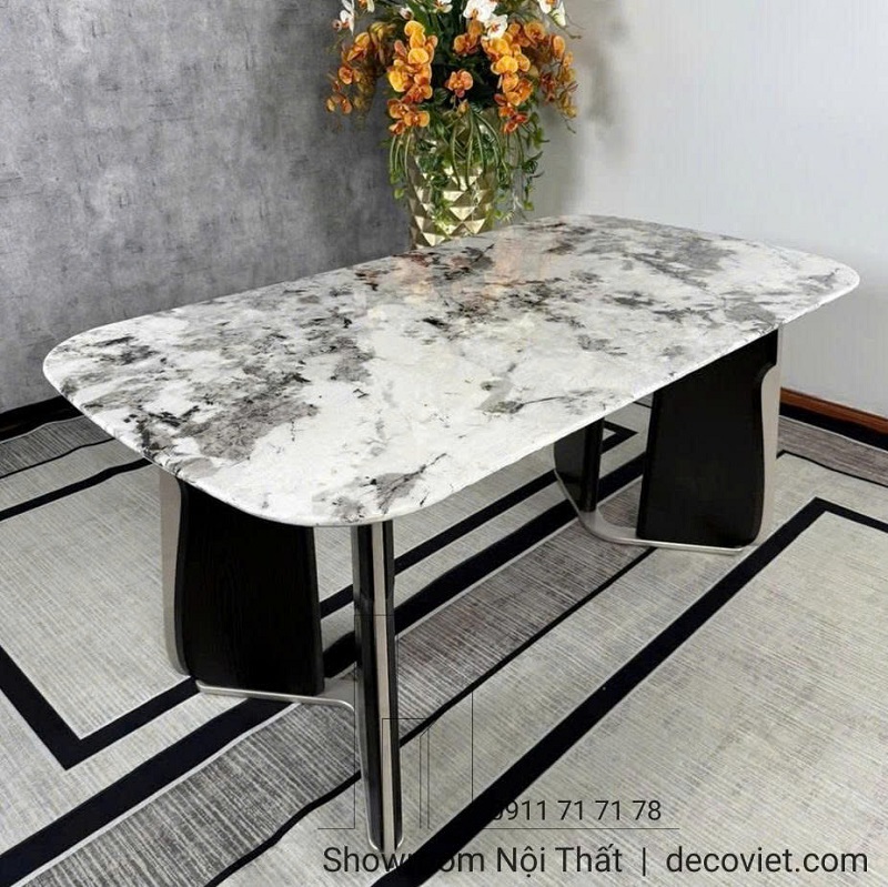 bàn ăn mặt đá nhập khẩu ấn tượng