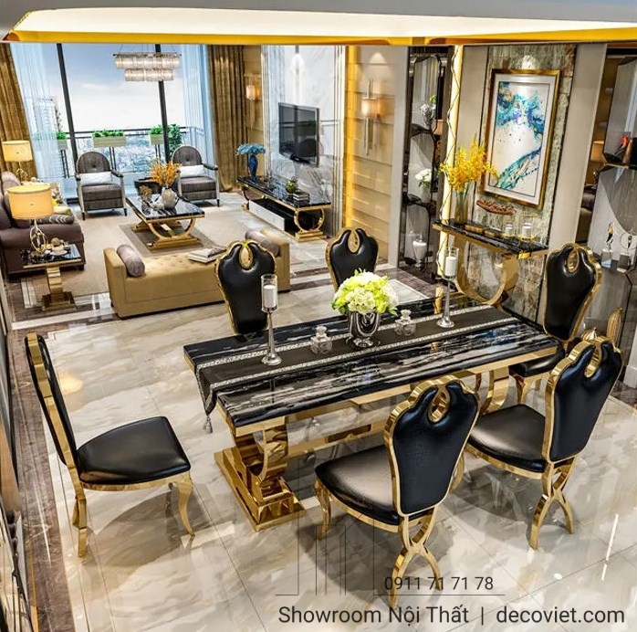 bàn ăn 6 ghế tân cổ điển