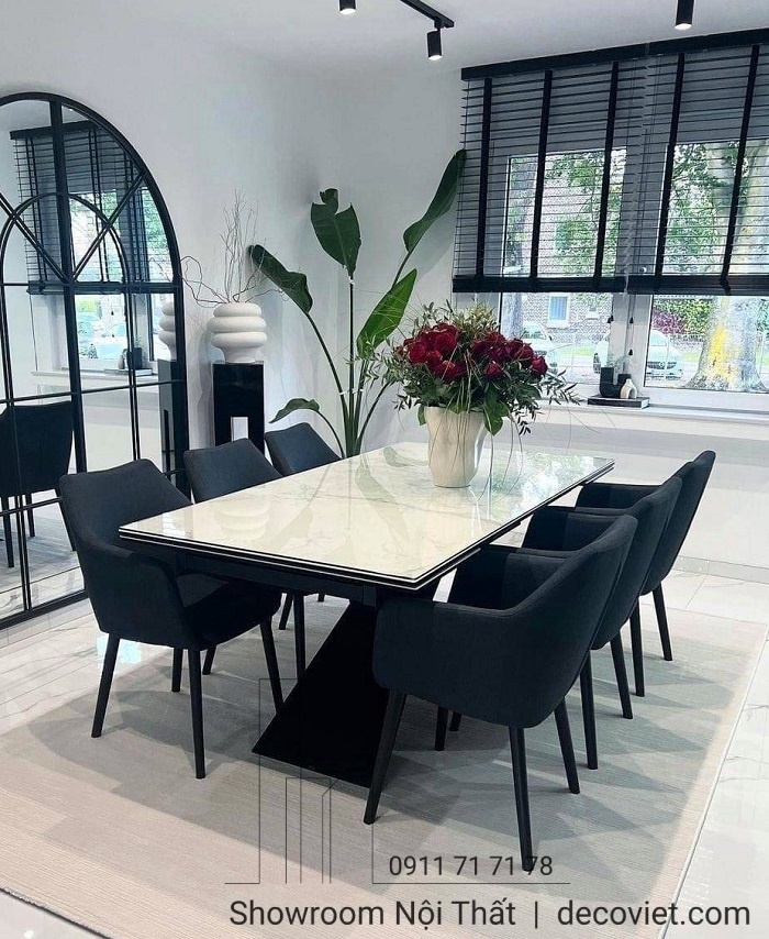 bàn ăn thông minh mặt đá nhập khẩu