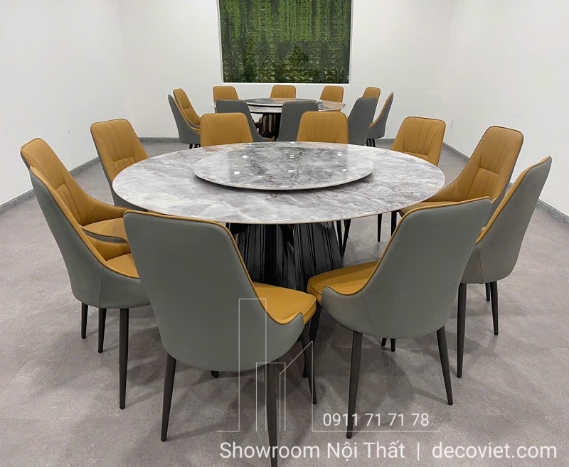 bộ bàn ăn 10 ghế mặt đá hiện đại