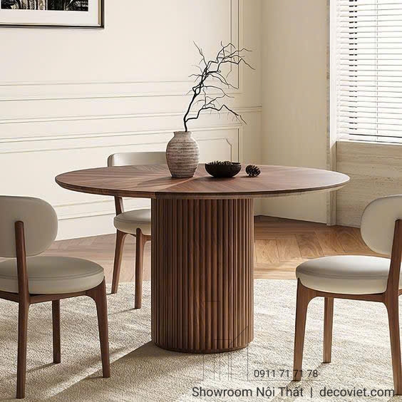 bộ bàn ăn tròn 4 ghế nhỏ gọn cho phòng bếp hiện đại