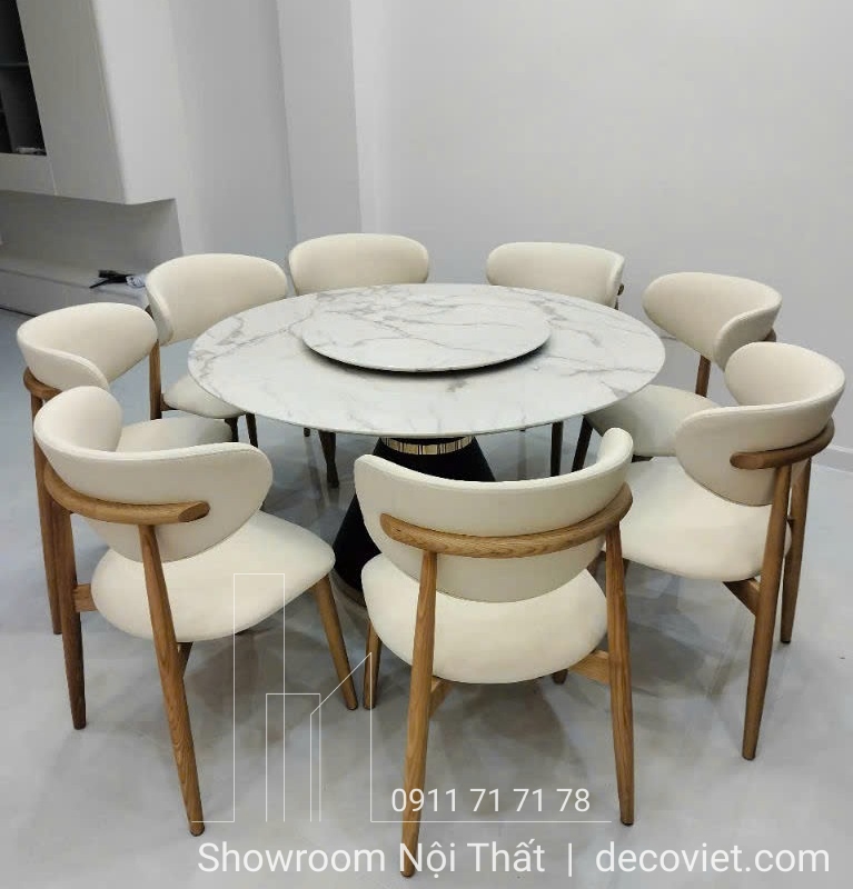 bàn ăn tròn 8 ghế hiện đại